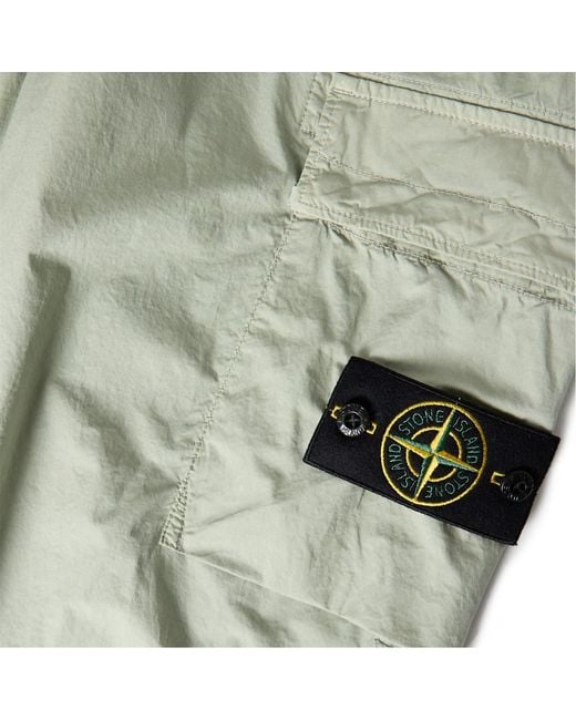 Stone Island Green Logo Cargo Track Pants for men