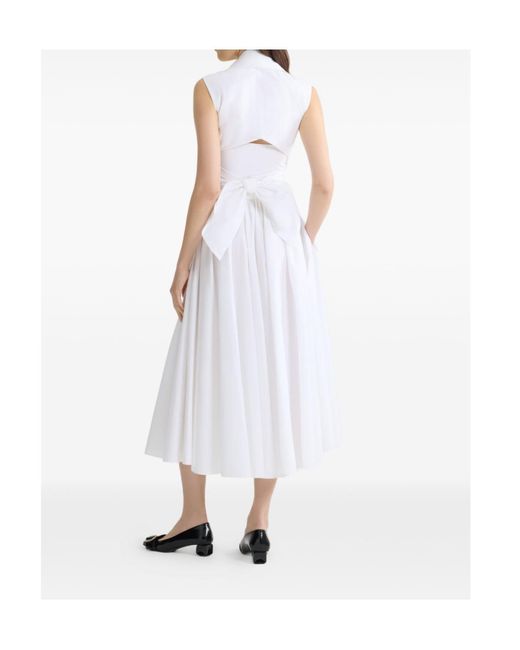 Patou White Draped Midi Dress