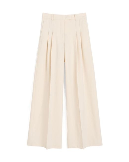 By Malene Birger Natural Wide-Leg Casual Pants