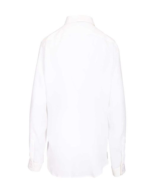 Tom Ford White Pleated Bib Tuxedo Shirt