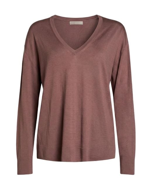 Max Mara Brown Solid-Colored Knit Top