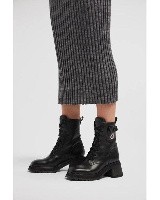 Moncler Black Gigi Lace-Up Boots