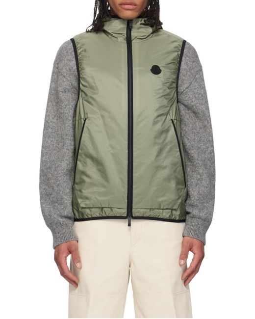 Moncler Green Moretan Zip-Up Hooded Gilet for men