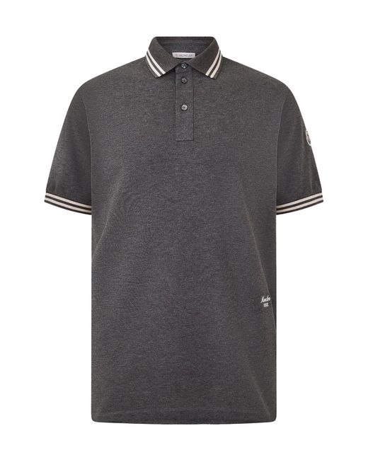 Moncler Gray Short-Sleeve Pique Polo Shirt for men