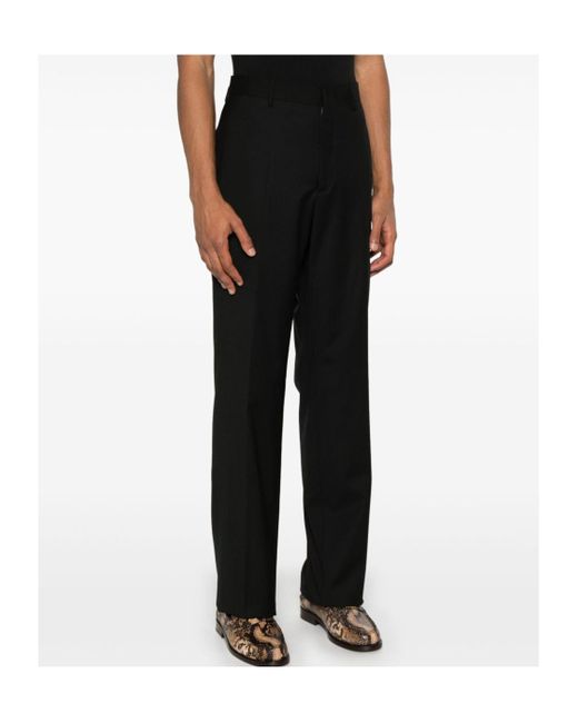 Tagliatore Black Straight Leg Tailored Pants for men