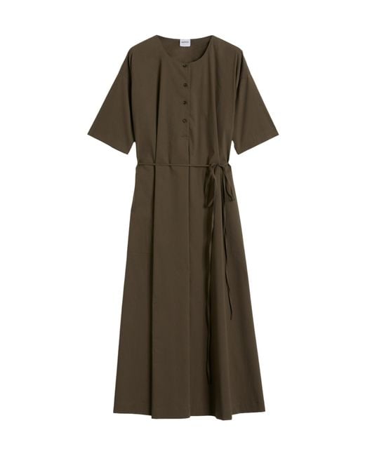 Aspesi Green Button-Down Short-Sleeved Dress
