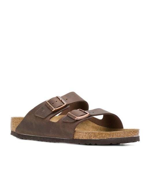 Birkenstock Brown Two-Strap Slide Sandals for men