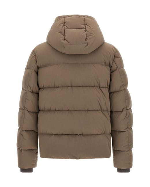 Moorer Brown Alarick Hooded Down Jacket for men