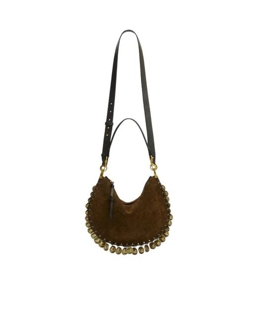Isabel Marant White Oskan Soft Coin-Trim Shoulder Bag