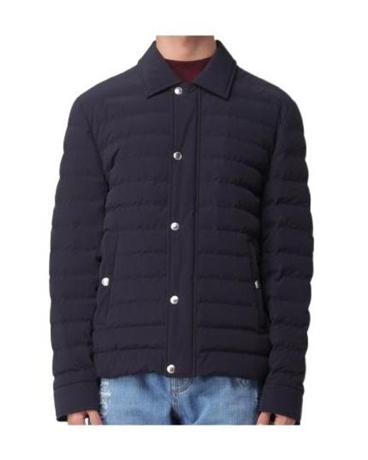 Brunello Cucinelli Blue Quilted Coat for men