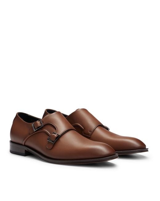 Boss Brown Solid Color Loafers for men