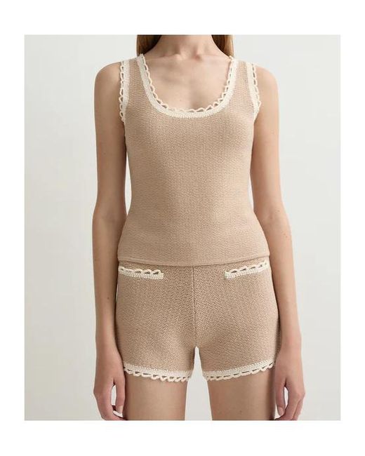 Posse Natural Willow Crochet-Trim Top