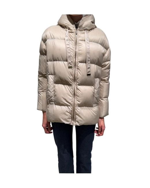 Max Mara Natural Long-Sleeved Cotton-Padded Jacket