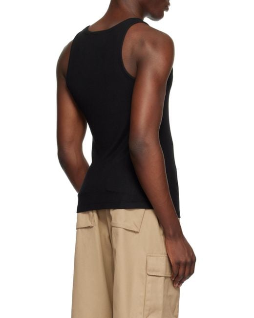 Coperni Black Logo Embroidered Ribbed Tank Top