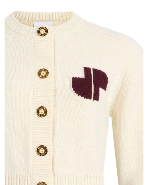 Patou Natural Pato Cropped Button-Up Knit Cardigan