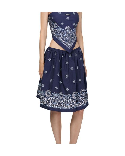 Miu Miu Blue Elastic Waist Skirt