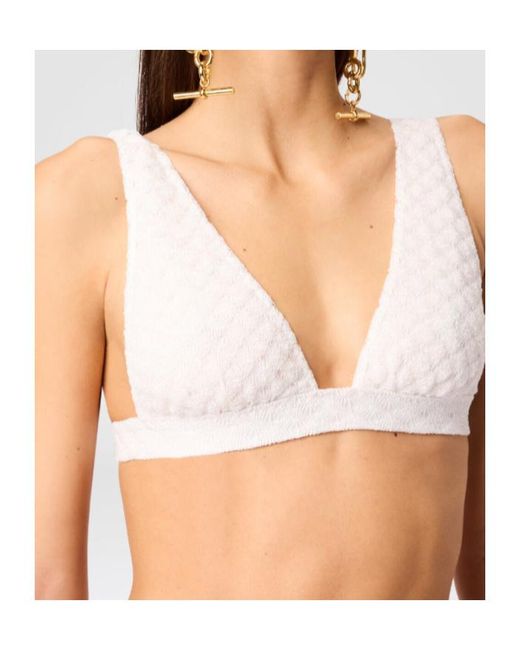 Missoni White Textured Triangle Bikini