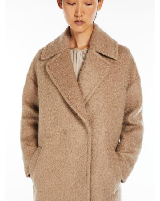 Max Mara Natural Freshly Cut Wool Long Coat