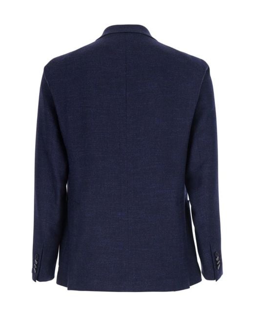 Tagliatore Blue Long-Sleeve Blazer for men