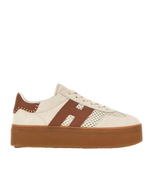 Hogan Brown H-Detail Platform Sneakers