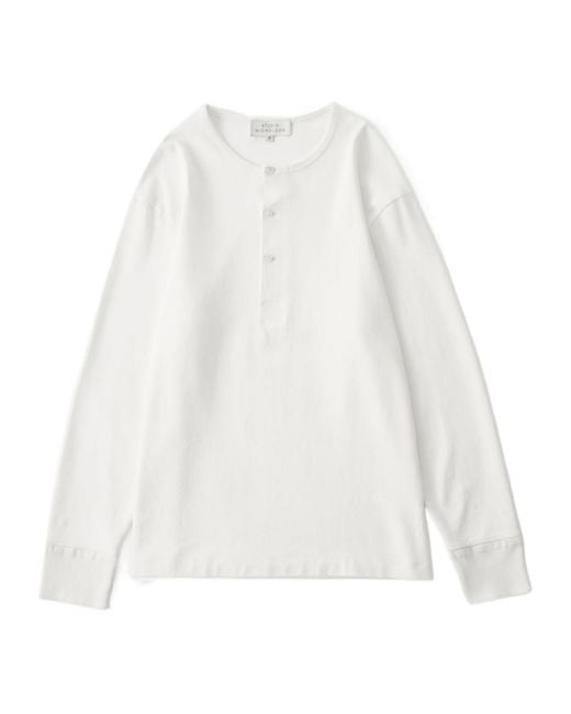 Studio Nicholson White Long-Sleeved T-Shirt for men