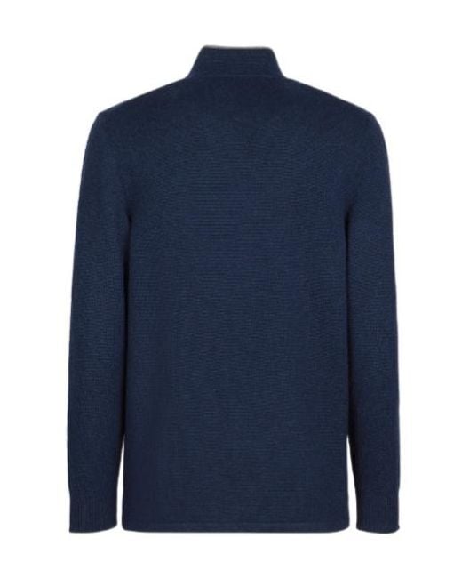 Sease Blue Cashmere V-Neck Sweater for men