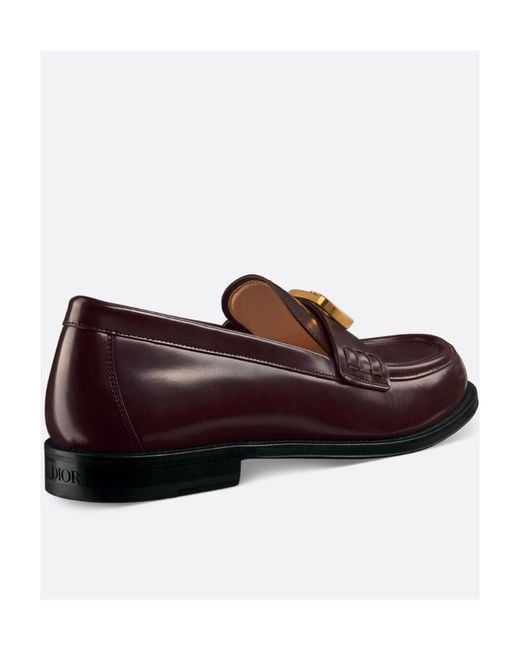 Dior Brown Homme Logo Plaque Slip-On Loafers for men