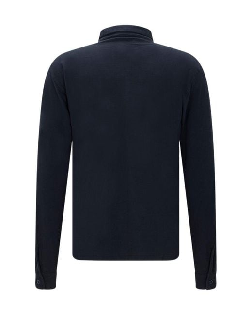 Stone Island Blue Long-Sleeve Polo Shirt for men