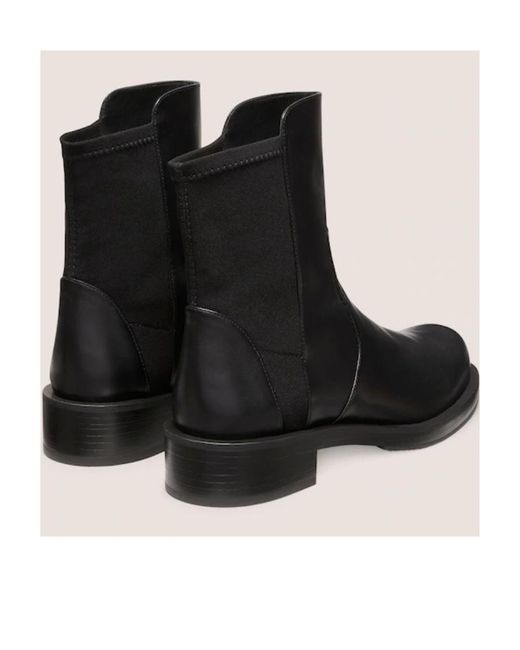 Stuart Weitzman Black Round-Headed Short Boots
