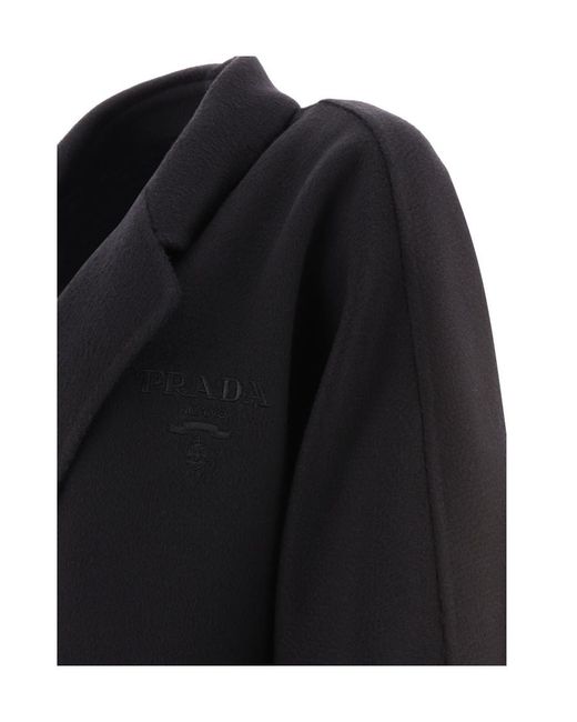 Prada Black Single-Breasted Long Coat