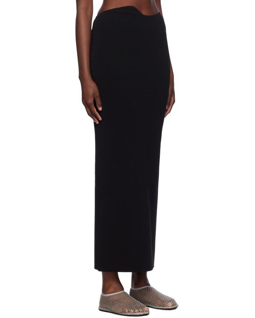 Christopher Esber Black Asymmetric-Waist Midi Skirt