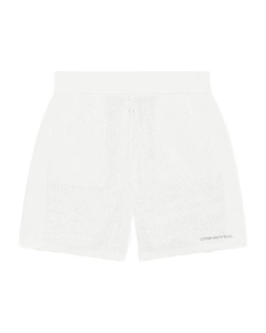 Casablanca White Logo-Embroidered Mesh Shorts for men