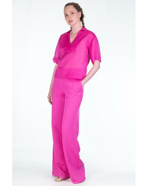 Max Mara Pink High-Waisted Casual Pants