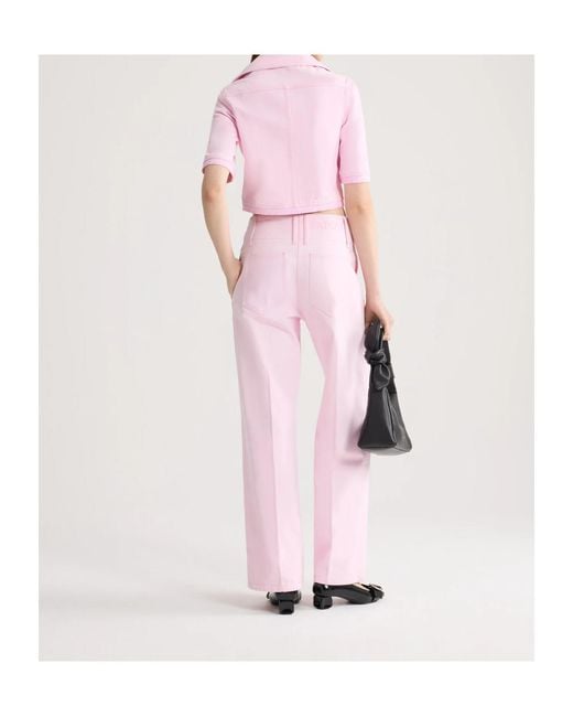 Patou Pink High-Rise Belted Pants