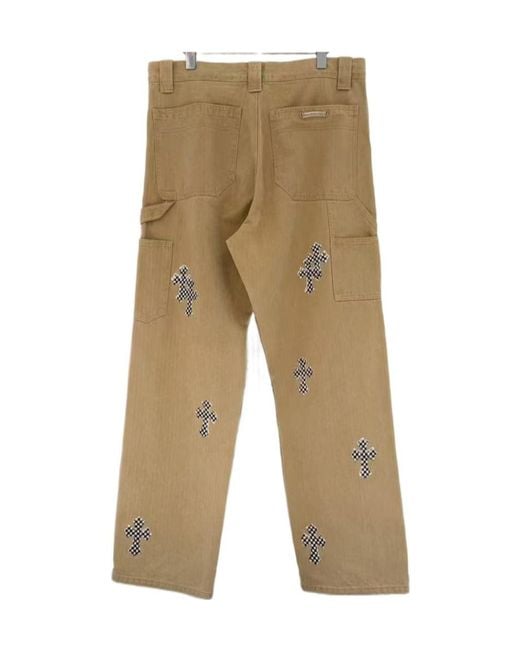 Chrome Hearts Natural Leopard Print Cross Casual Pants for men