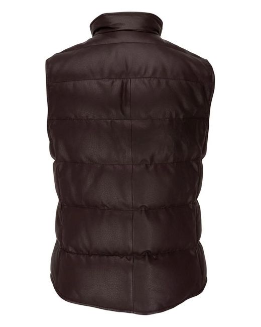 Brunello Cucinelli Brown Button-Up Down Vest for men