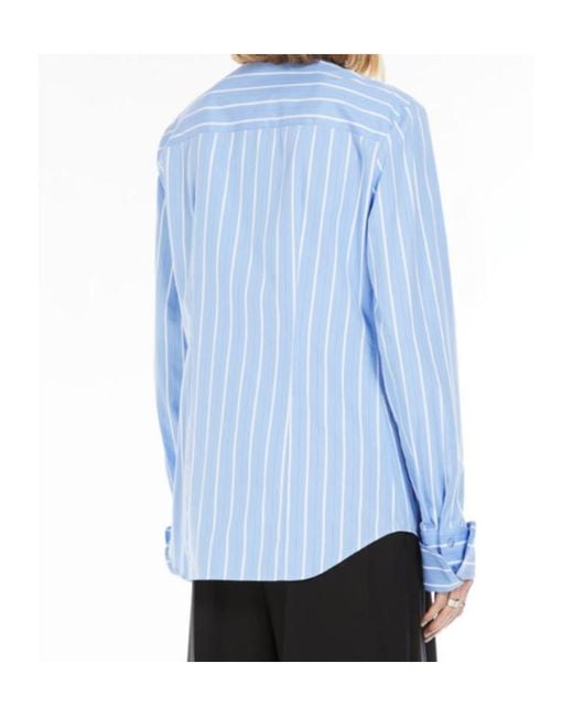Sportmax Blue Striped Popeline Shirt