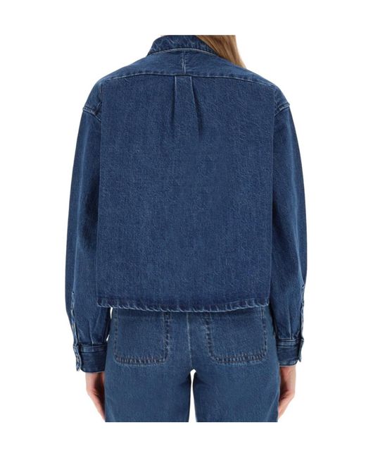 A.P.C. Blue Pocket Samantha Buttoned Jacket