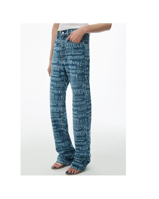 Alexander Wang Blue Ez Mid-Waisted Straight-Leg Jeans
