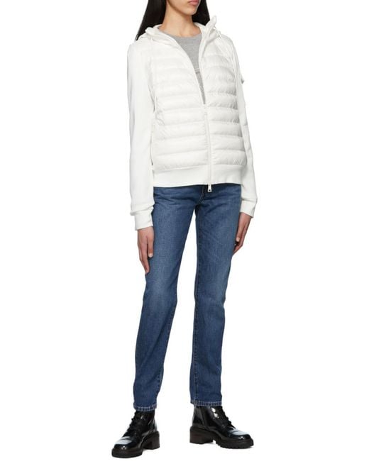 Moncler White Hooded Padded Jacket