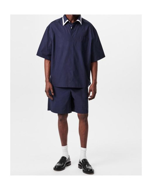 Gucci Blue Elastic Waist Shorts for men