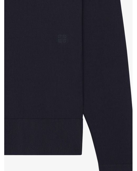 Givenchy Blue 4G Embroidered Crewneck Sweatshirt for men