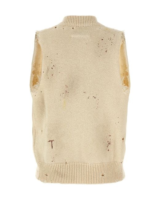 MM6 by Maison Margiela Natural Numeric Distressed Vest