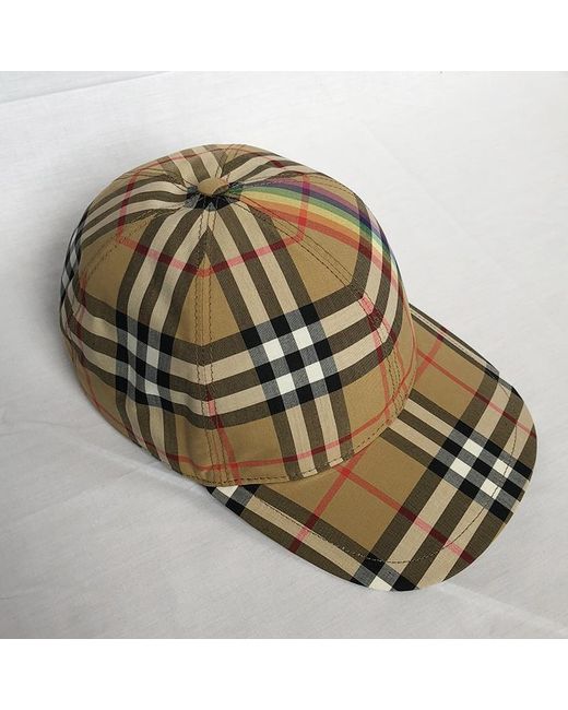 Burberry White Checked Baseball Hat