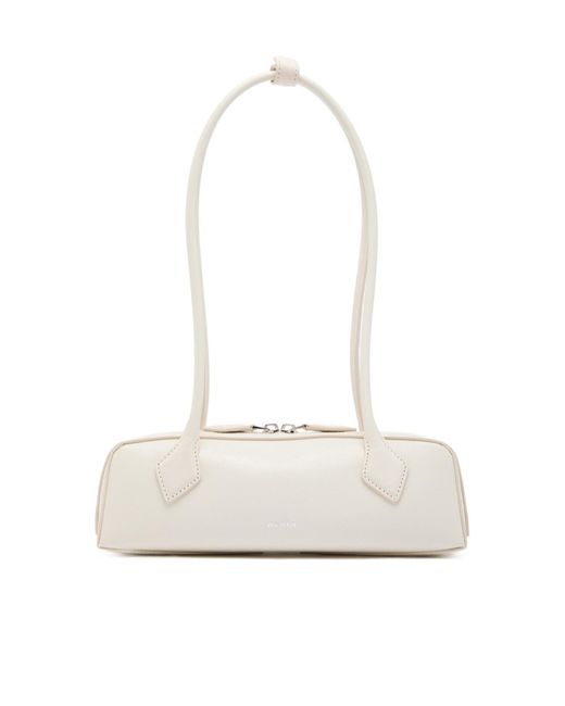 Alaïa White Le Teckel Small Grained Leather Shoulder Bag