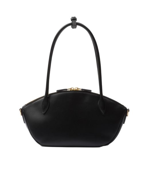 Prada Black Logo Plaque Tote Bag