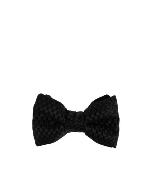 Tom Ford Black Geometric Pattern Bow Tie for men