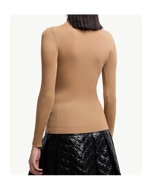 Moncler Brown Logo Wool Turtleneck Sweater