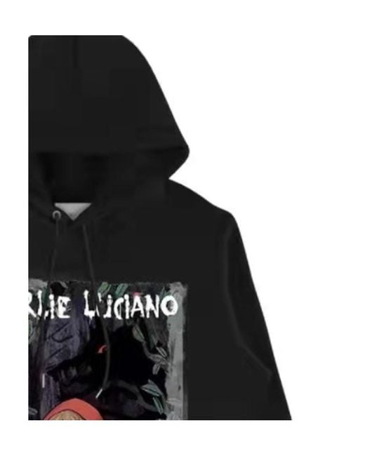 CHARLIE LUCIANO Black Hooded Hoodie for men