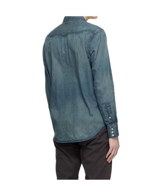 RRL Blue Ralph Lauren Western Denim Shirt for men
